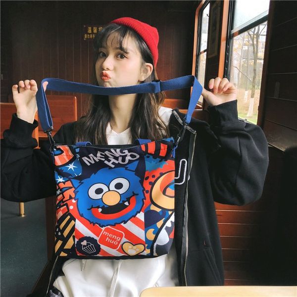 

ins игривый колледжа стиль симпатичные сумки на ремне женщин в японском стиле harajuku ulzzang плечо сумка мягкая девочка студенты холст