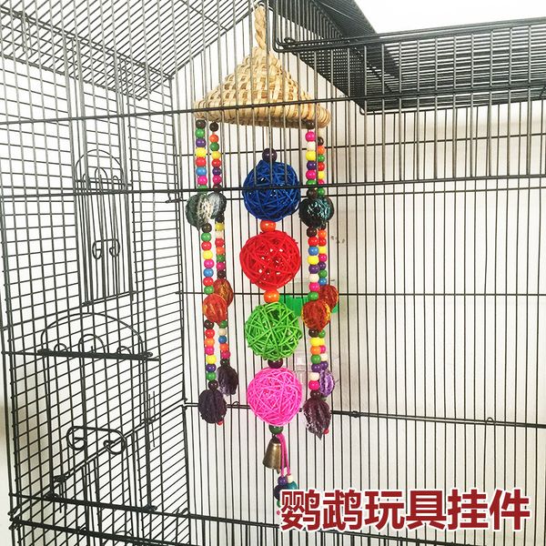 

will middle and small size parrot toys swing woodiness small bell gnaw toys parrot articles bird appliance
