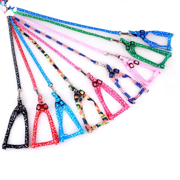 200 pcs 1.0 * 120 cm Dog Harness Lashes Bebê Dêncas Brinquedos Nylon Impresso Ajustável Pet Colar Cachorrinho Animais Acessórios Colar Colar Colar Colar