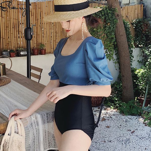 

2019 женщины one piece купальники короткие рукава купальники push-up vintage sexy купальниках vintage monokini, White;black