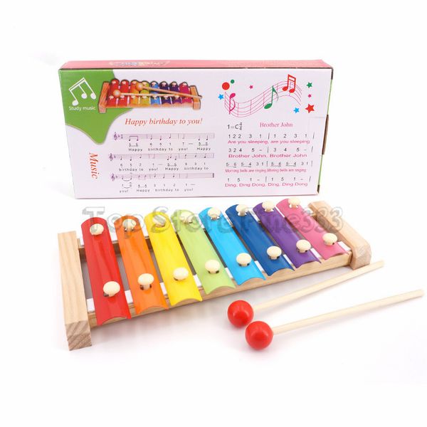 Hölzerne Hand klopfen Klavierspielzeug Kinderkinder Musikinstrumente Kinder Baby Xylophon Developmental Holzspielzeug Kinder Baby Beste Geschenke lernen Bildung Spielzeug lernen