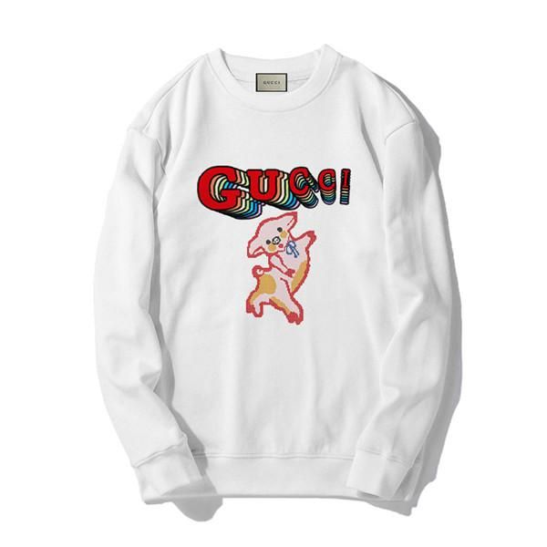 

19fw luxurious italy brand design hoodie long sleeve crewneck sweater sweatshirt fashion pig print pullover hoodie outdoor sweatshirt, Gray;blue