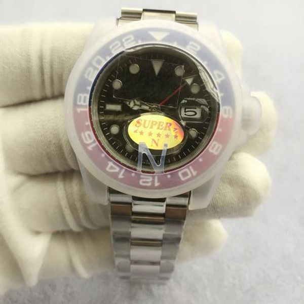 

2020 v3 version gmt mens mechanical automatic watch batman 50m waterproof eta 2813 sapphire ceramic bezel stainless steel solid clasp, Slivery;brown
