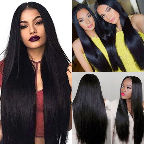 

70/80/100cm fashion full wig long straight wig cosplay party costume anime hair, Black