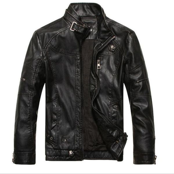 

new arrive brand motorcycle leather jacket men jaqueta de couro masculina,mens leather jackets coats, Black