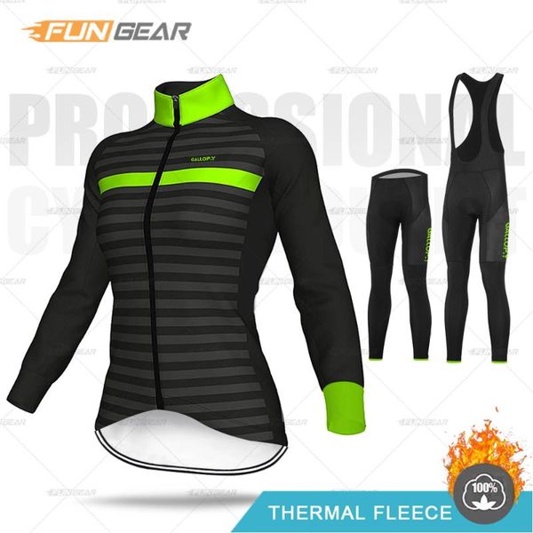 

cycling winter jacket women long sleeve jersey road bike clothing mtb thermal fleece bib pants set female clothes ropa ciclismo, Black;blue