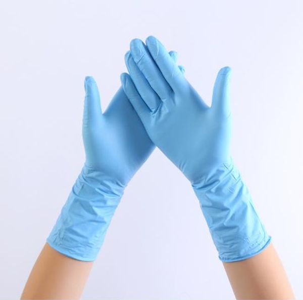 

удлиняющие пищевые синие износостойкие нитриловые перчатки без порошка (не латекс) - упаковка из 100 штук перчатки анти-кислотные перчатки