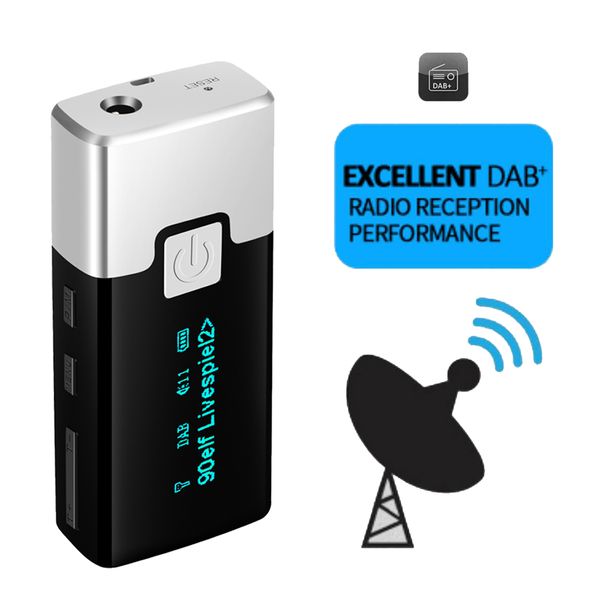 

FM Mini Portable Radio DAB Digital Radio Pocket DAB Receiver with Earphone Display Screen Rechargeable Battery Receiver