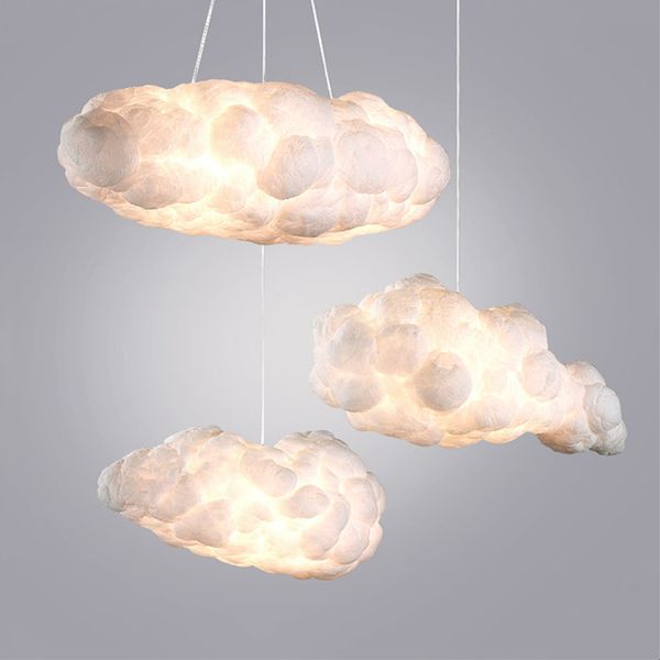 

bar cafe dining room white cotton cloud shape modern led chandelier