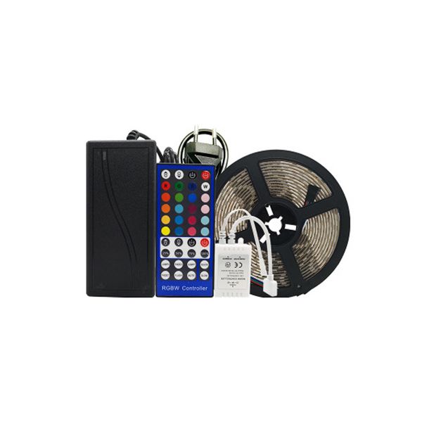 

5050 rgbw 5m светодиодные полосы света ленты rgb + белый теплый белый dc12v гибкая лента лампа 60led m 40key контроллер 5a адаптер питания c
