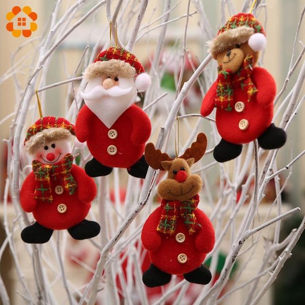 

1pc cute red christmas santa claus pendants ornaments for christmas party decorations kids gifts xmas tree door home decoration