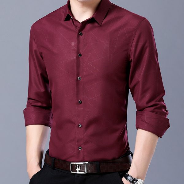 

men dress shirt dark grain camisas hombre solid men's social shirts office wear classic style camisa masculina, White;black