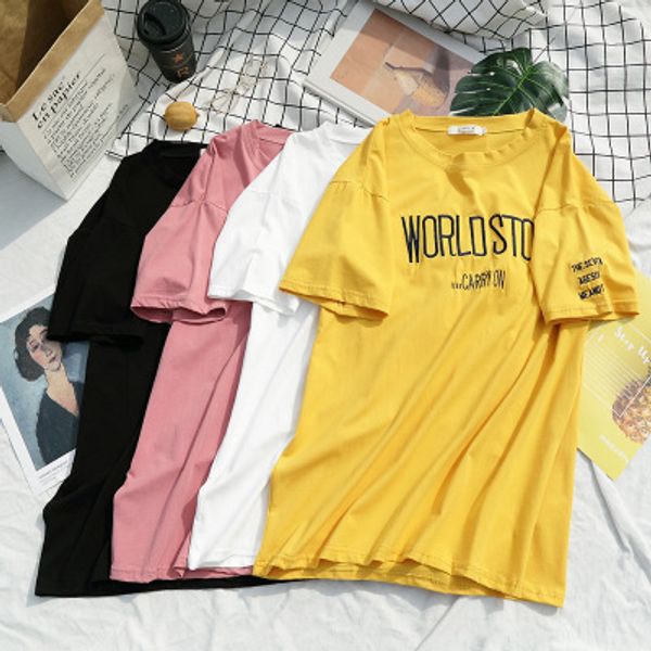 

womens designer t shirts fashion mens clothing summer casual streetwear t shirt pullover loose round neck t-shirt simple high end 2020 new, White