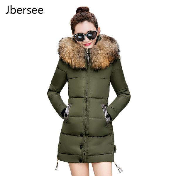

jbersee plus size parka women winter coat thickening cotton winter jacket women outwear parkas mujer women's down jacket, Black