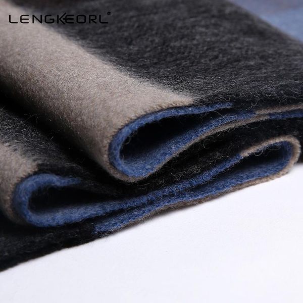 

fashion- female winter scarf scarf men wool plaid bandana cashmere bandana muffler lovers thick thermal double faced solid love, Blue;gray