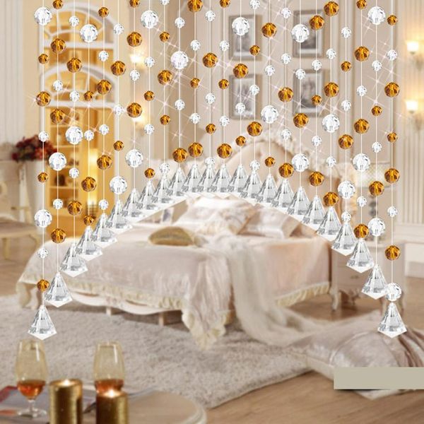 

1pc crystal glass bead curtains door living room bedroom window door crystal curtains for wedding decor 2o1213