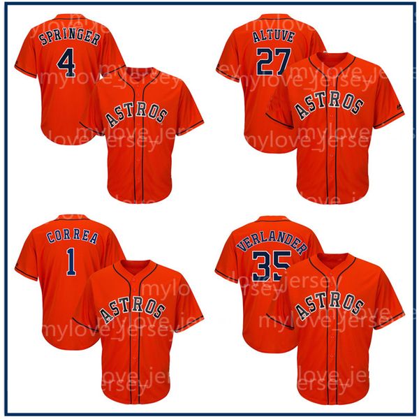 

Mens Astros 2 Alex Bregman 27 Jose Altuve 35 Justin Verlander 4 George Springer 34 Nolan Ryan Houston Orange Baseball Jerseys