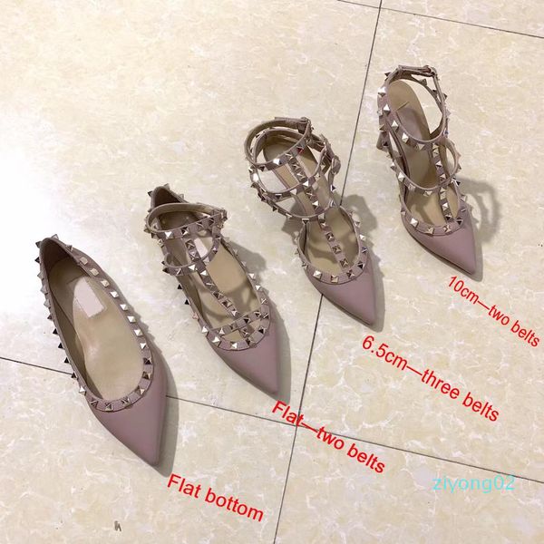 

роскошные дизайнерские сандалии заклепки накачать женщин высокие каблуки патент телячьей кожи лодыжки ремень насоса top качество натуральная, Black