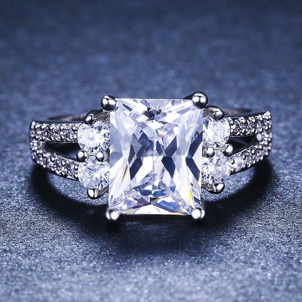 

expert originality modeling high file plating white gold: war in paradise white zirconium trend ma'am ring ornaments, Silver