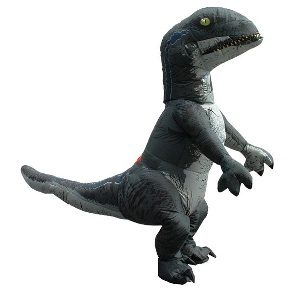 

new arrived raptor dinosaur giant outdoor inflatable toy t-rex costumes halloween carnival party fancy dress, Black;red