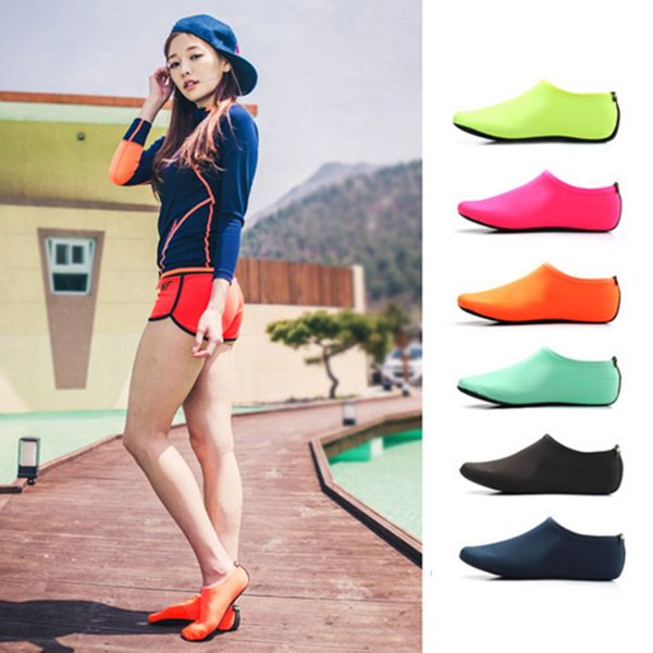 

colorful summer women's water socks shoes outdoor beach aqua slippers for woman slip-on surfing sandals sandalias slides, Black