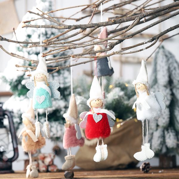 

xmas tree plush doll angel toy embellishment hanging pendants christmas decoration drop ornaments festival favor party supply