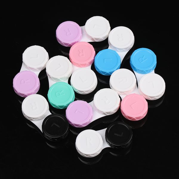 

20 pcs glasses cosmetic contact lenses box contact lens case for eyes travel kit holder container travel accessories wholesale, Silver