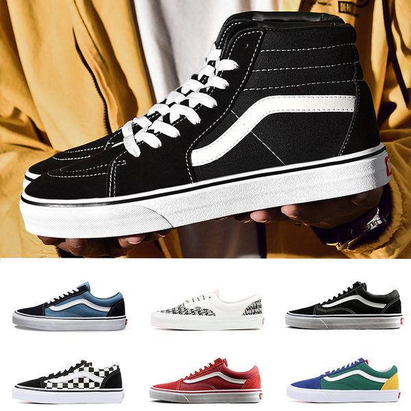 

Original van old kool canva neaker fear of god cla ic black white red yacht club blue for men women kateboard hoe ca ual hoe