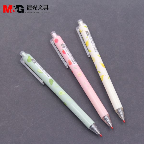 

fruit style click+plugged gel ink pen 0.5mm black ink plastic material office style quality stationery 3pcs/lot