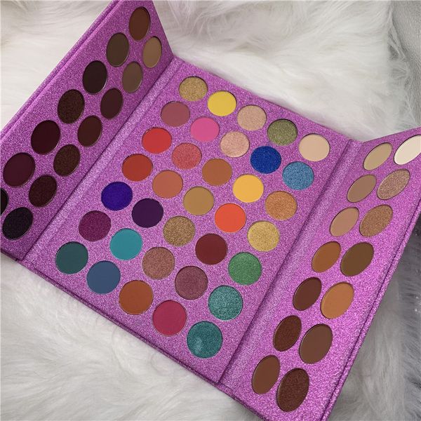 

63 color pink eyeshadow palette waterproof shimmer glitter eye shadow highlight palette matte eyeshadow