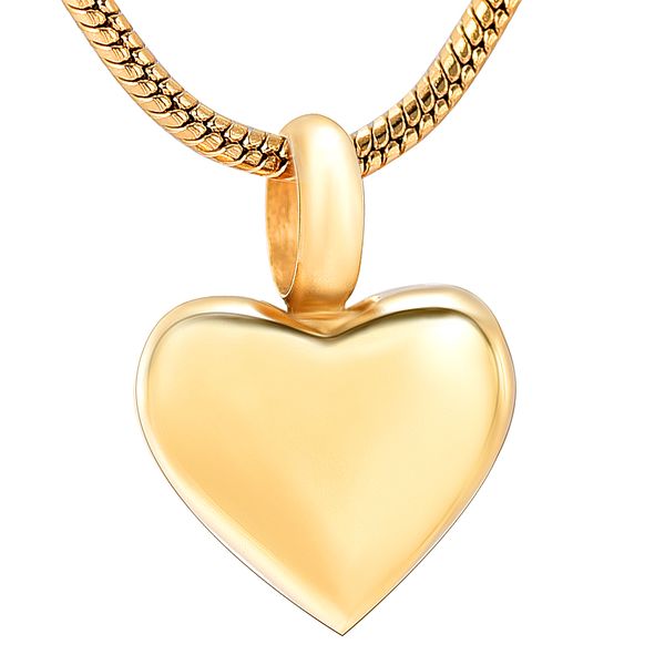 

lkj12446 gold tone engravable mini heart cremation urn hold loss love ashes memorial casket urn stainless steel cremation necklace, Silver