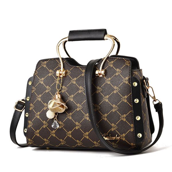 

pu bag women's 2020 new style women's fashion chestnut pattern shoulder bag all-match messenger big cool