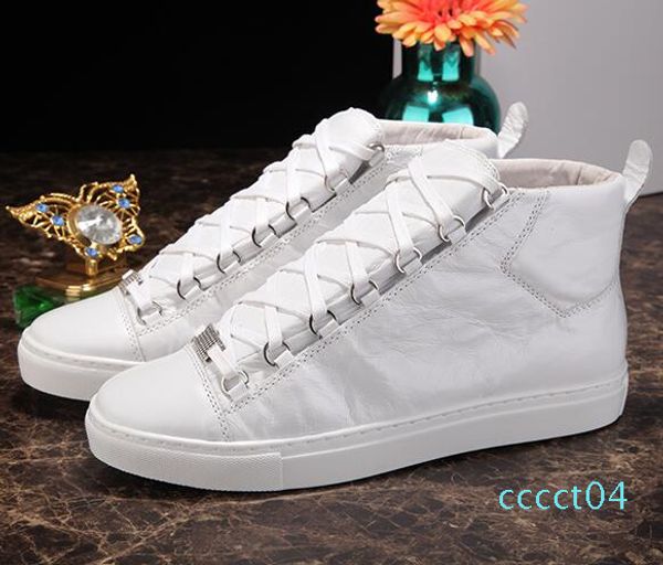 

new designer name brand man casual shoes flat kanye west fashion wrinkled leather lace-up low cut trainers runaway arena shoes d01 ct04, Black
