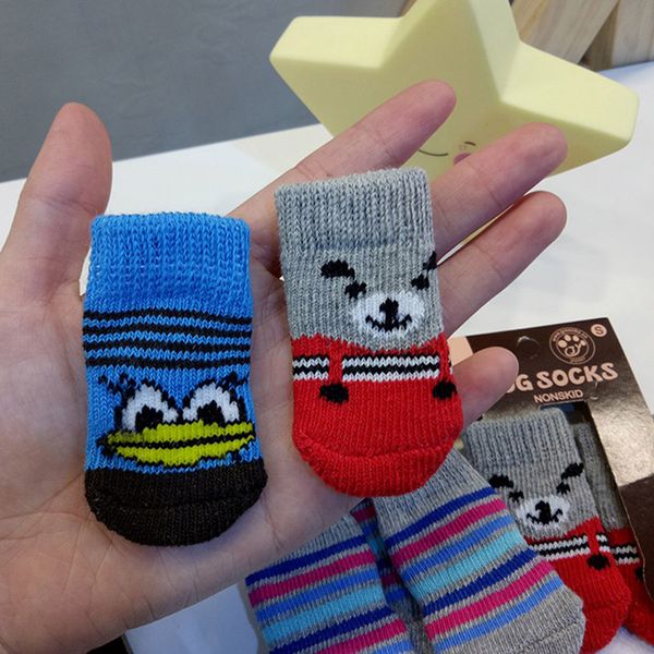

new pet dog socks winter warm cute puppy dogs soft cotton anti-slip knit weave sock skid bottom sock dog apparel wx9-1263