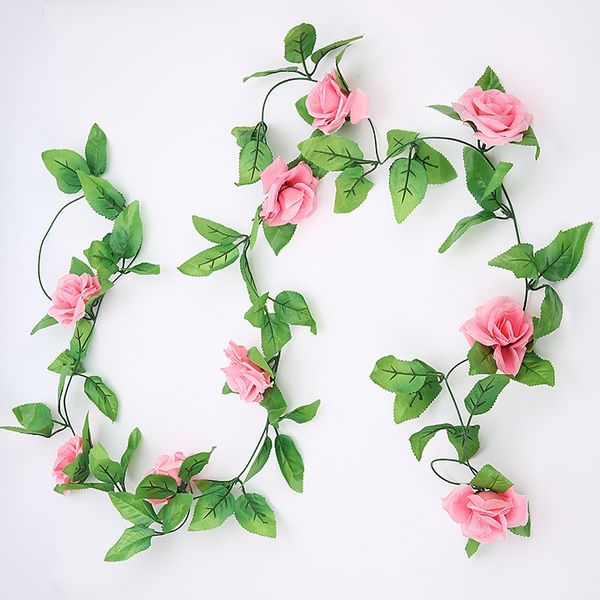 

2.4m artificial rose leaf garland plant vine fake foliage flowers rattan decor