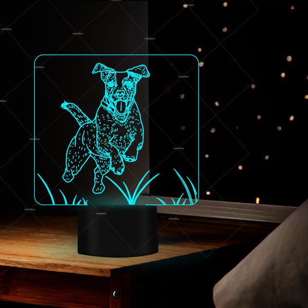 

night lights jack russell terrie 7 changing colors 3d night lights gift for dog touch control kids gift room decor