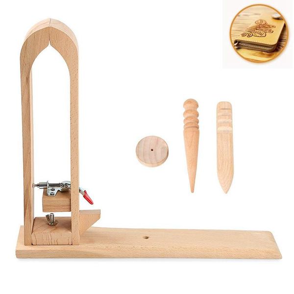 

wood leathercraft hand stitching pony leather craft lacing sewing diy table desktool