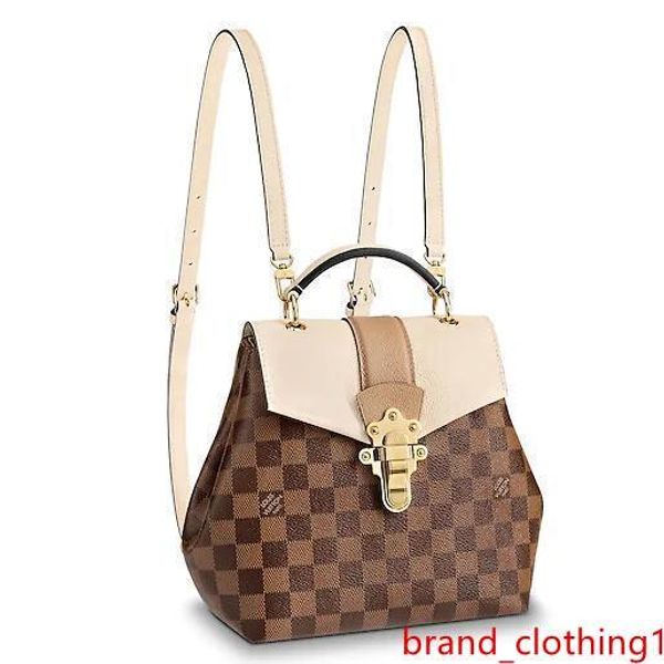 

n42259 new clapton backpack fashion women white brown creme backpacks luggage shoulder bags handbags belt bag