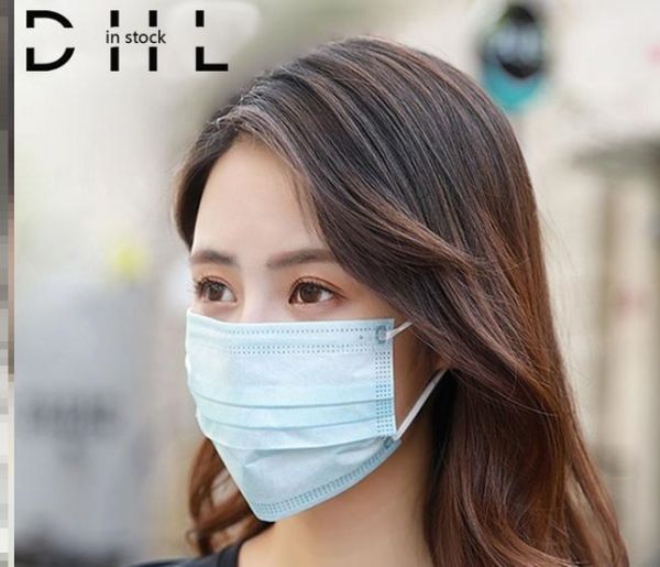 

ce & fda disposable face mask 3 layer ear-loop dust mouth masks cover 3-ply non-woven disposable dust mask soft breathable outdoor part033