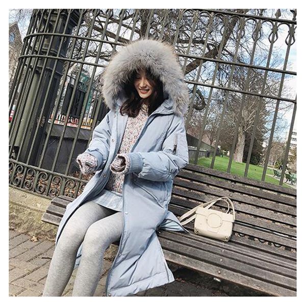 

mishow 2018 winter women mid-long down coats causual warm thicken loose down coat mx18d8830, Black