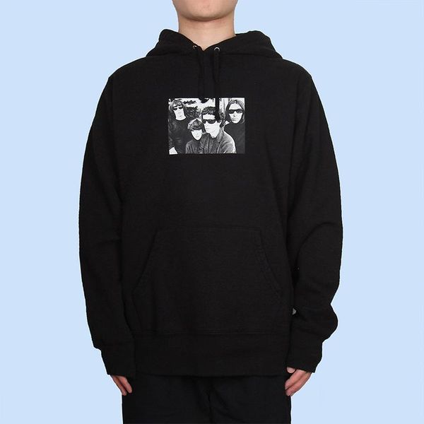 

19fw box logo the velvet underground hooded solid color simple hoodie sweatshirt men women street pullover sweater casual outwear hfymwy298, Black