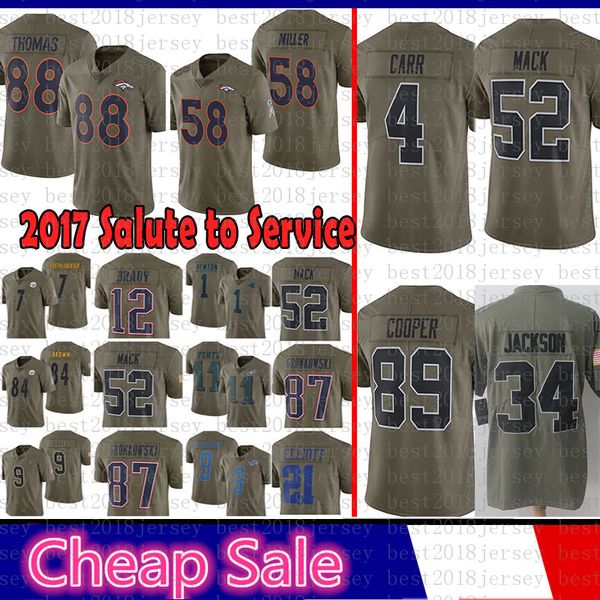 

2017 alute to ervice oakland 4 raider derek carr 34 bo jack on 52 mack 89 cooper denver jer ey bronco 58 von miller 88 demaryiu thoma