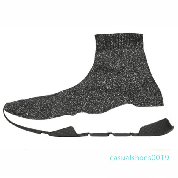

top fashion 2020 ace luxury designer speed trainer sock женская мужская повседневная обувь черный желтый тройной белый плоские носки сапоги, Black