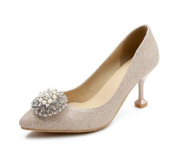

women's shoes in spring and autumn high fine heel pointed end, Black