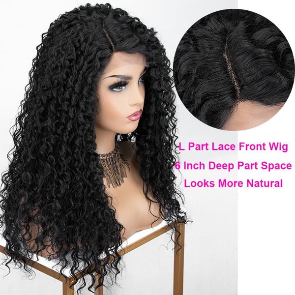 

high density curly lace front wigs synthetic lace front wigs for women long black curly wig synthetic hair heat resistant