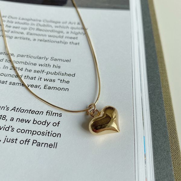 

ghidbk 925 sterling silver chunky heart pendant necklaces classic statement charming chokers trendy minimalist collars necklace