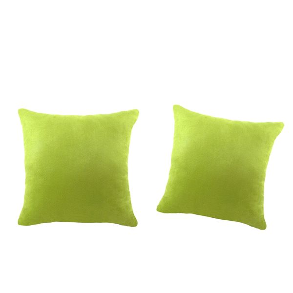 

2x solid color suede velvet pillow cover throw pillow case green