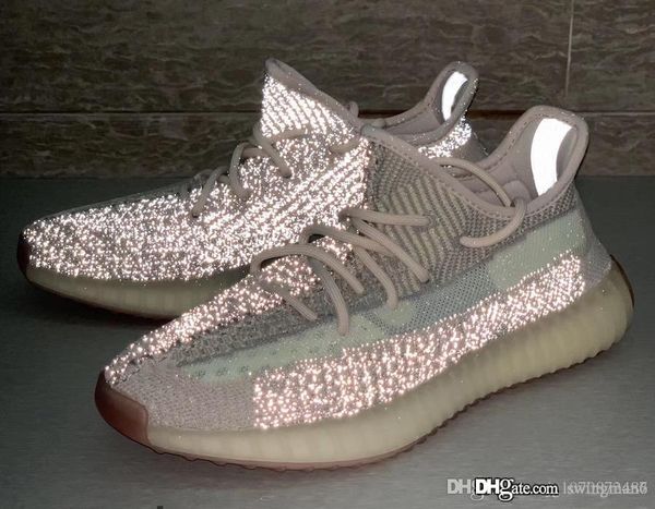 

новый аутентичный sply y350 v2 citrin primeknit облако белый kanye west мужчины женщины кроссовки 3m светоотражающие кроссовки fw3042 fw3043