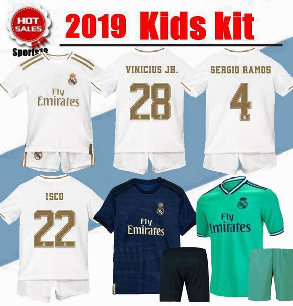 

2020 kid kit hazard jovic real madrid home away third occer jer ey youth boy occer hirt modric kroo i co a en io bale football uniform