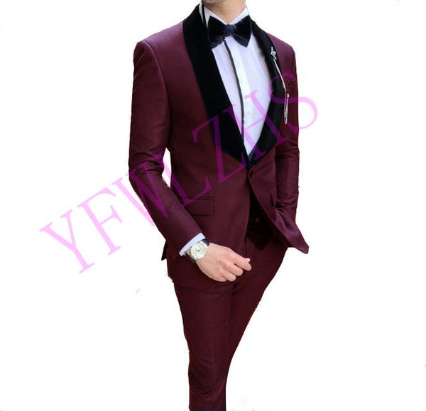

handsome groomsmen shawl lapel groom tuxedos mens wedding dress man jacket blazer prom dinner 3 piece suit(jacket+pants+tie+vest) b233, Black;gray